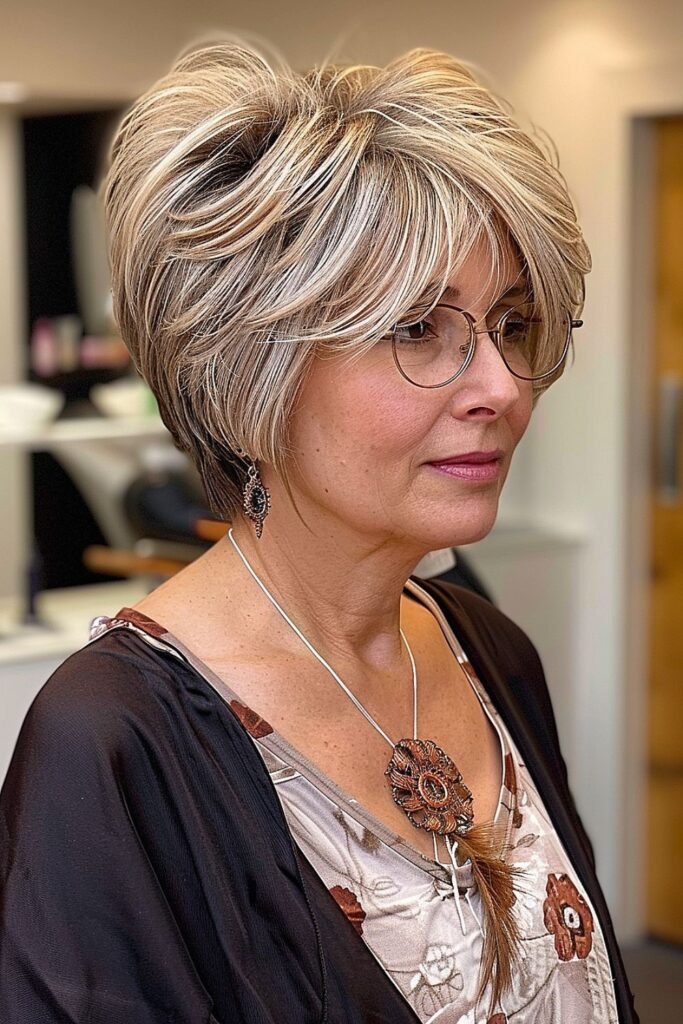 High-Volume Layered Bob with Feathered Framing