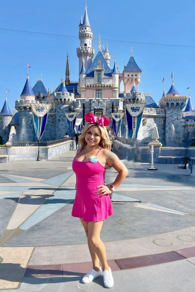 Hot Pink Athletic Dress + White Sneakers
