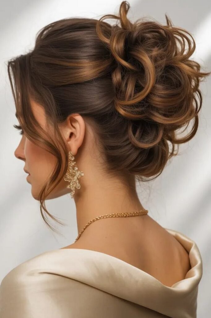 Intricate Twisted Low Bun with Face-Framing Tendrils