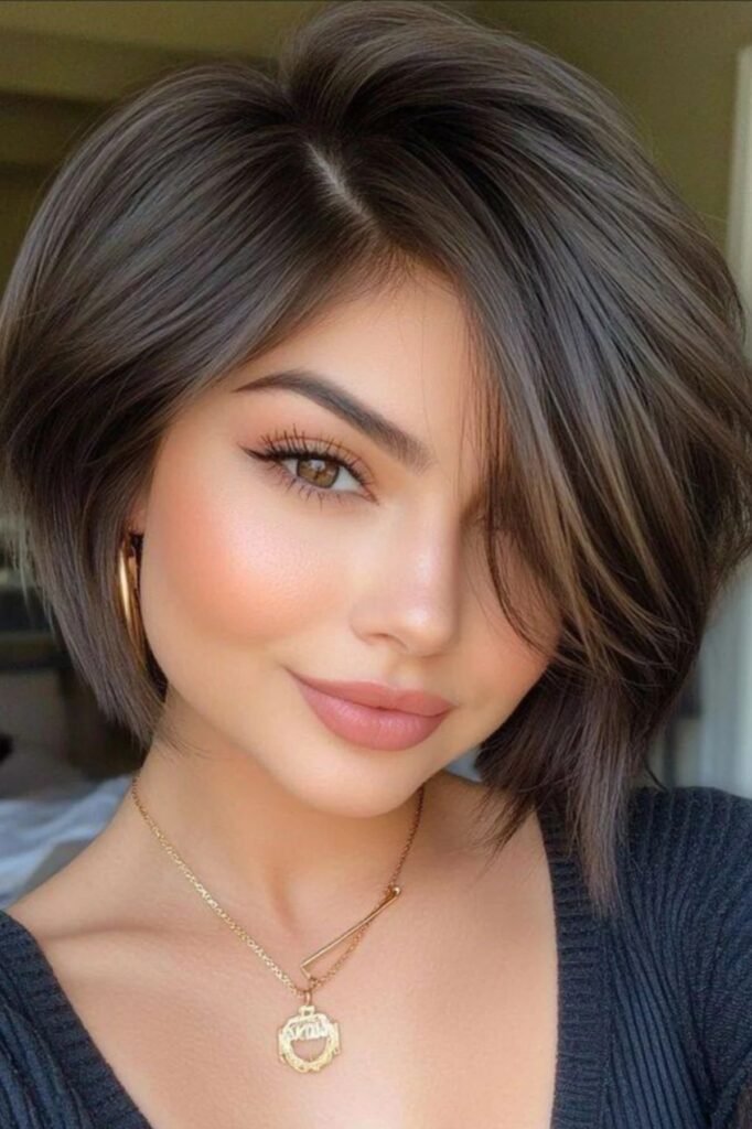76. Layered Pixie Cut with Wispy Side Bangs