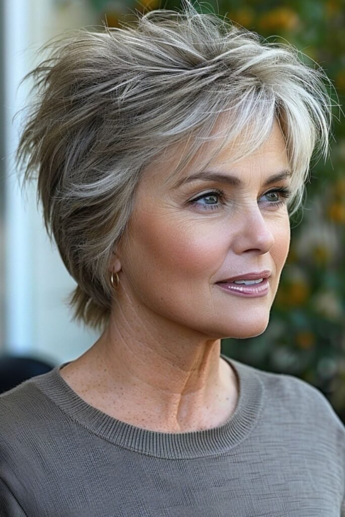 Layered Sandy Blonde Bob with Flicked Ends