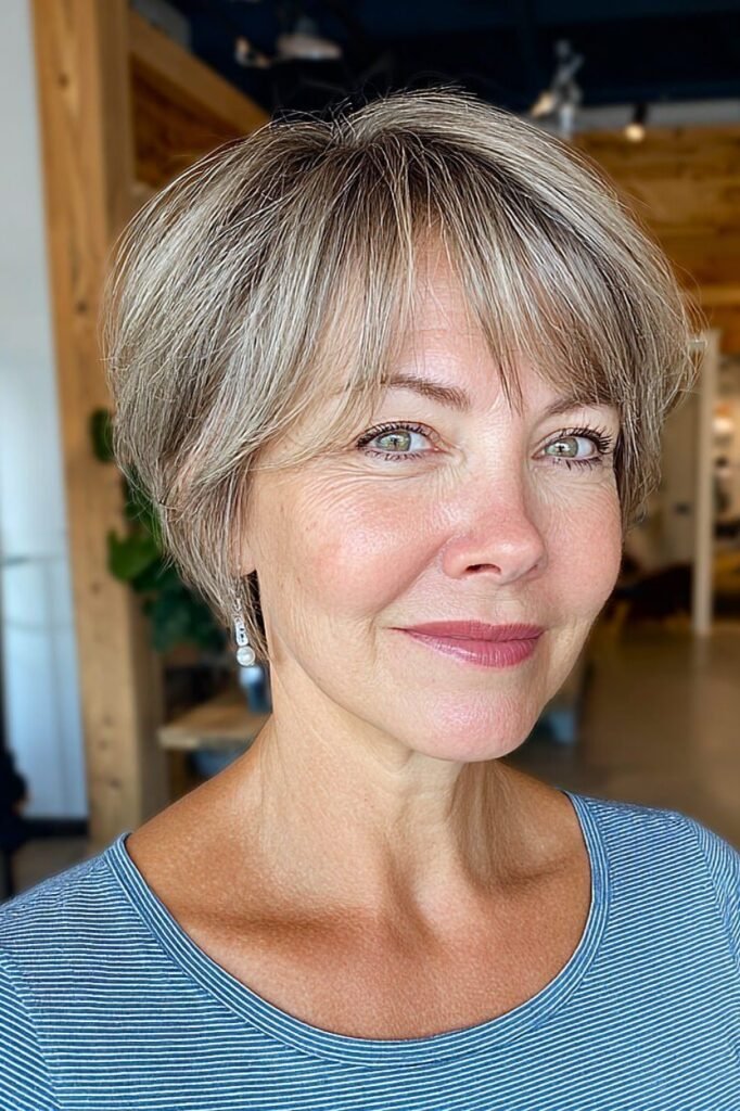 Layered Soft Bob with Wispy Fringe