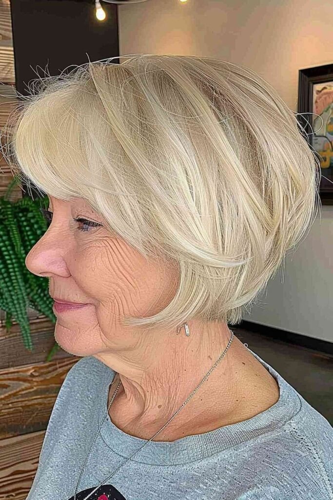 Layered Voluminous Bob with Wispy Bangs