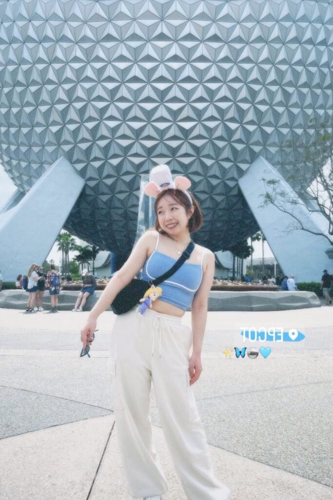 Light Blue Cami Crop Top + White Cargo Pants + White Sneakers