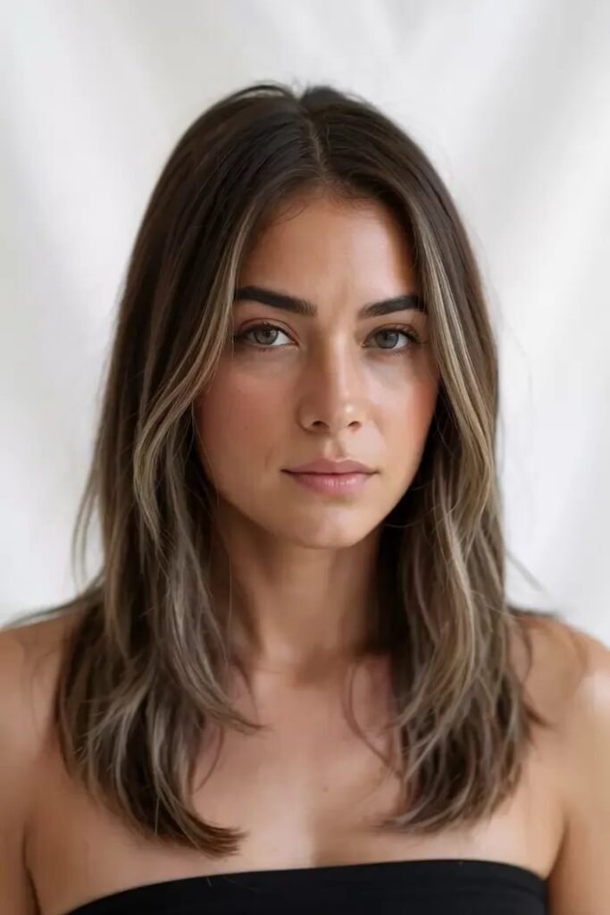 Long Layered Hair with Face-Framing Highlights
