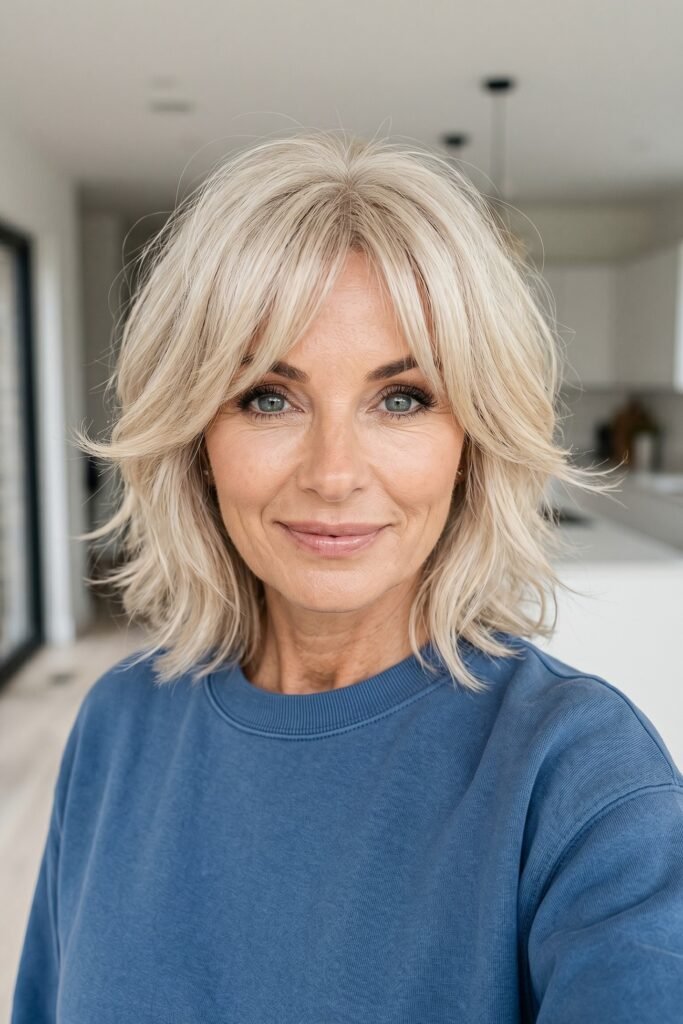 Medium Layered Cut with Curtain Bangs