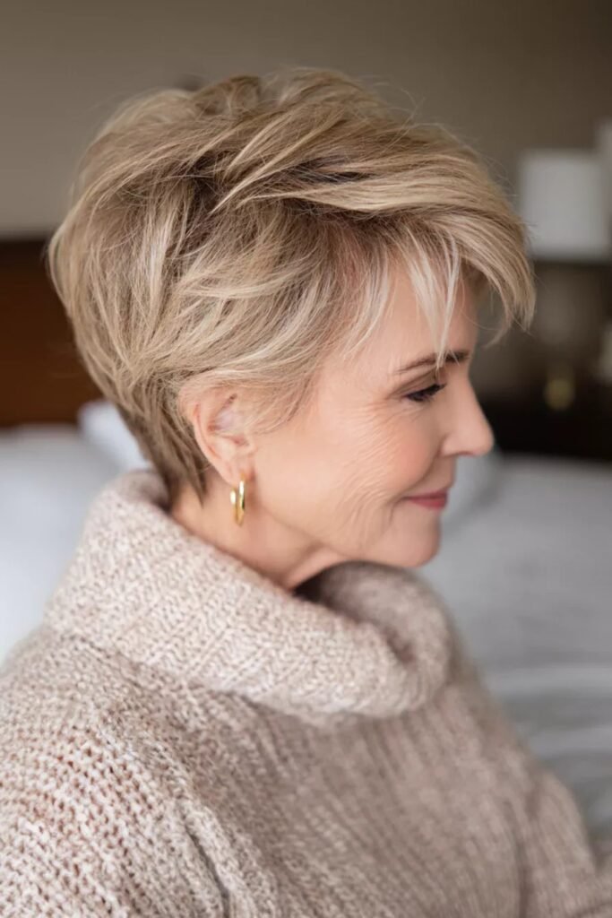 Messy Tapered Pixie with Soft Blonde Layers