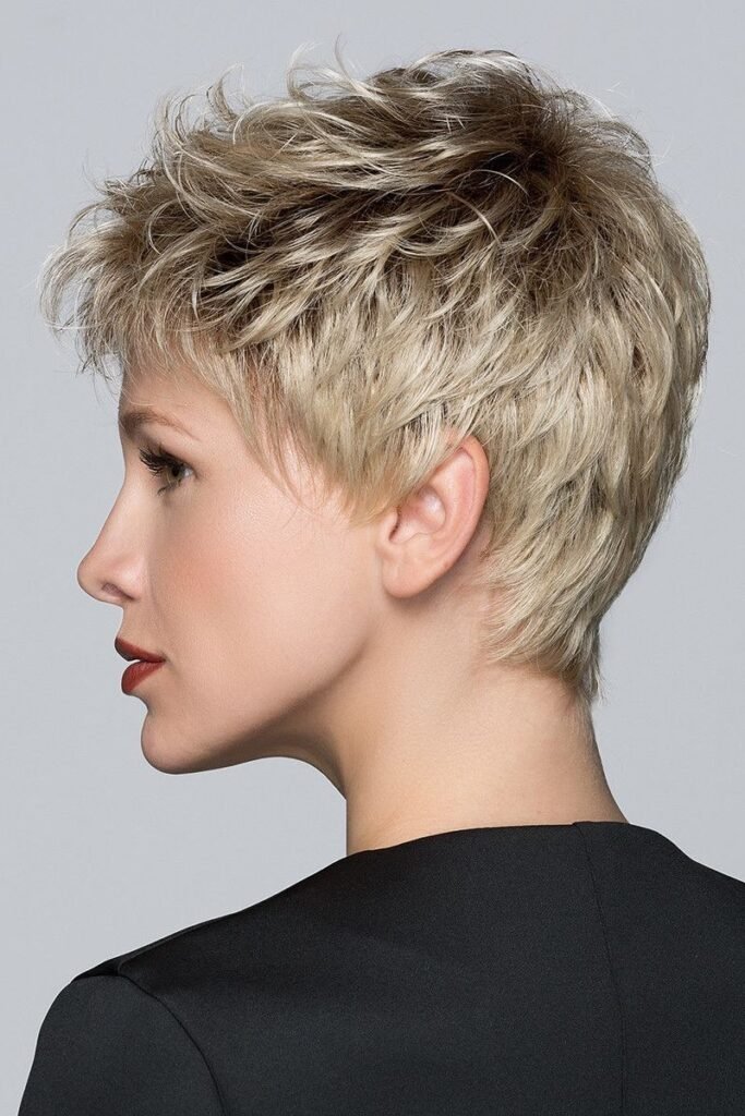 Messy Tousled Pixie with Sun-Kissed Highlights