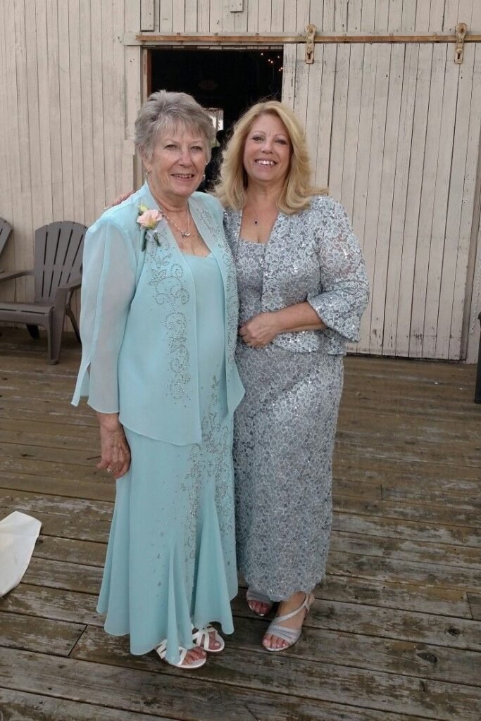 Mint Blue Chiffon Gown with Embroidered Jacket + White Strappy Sandals