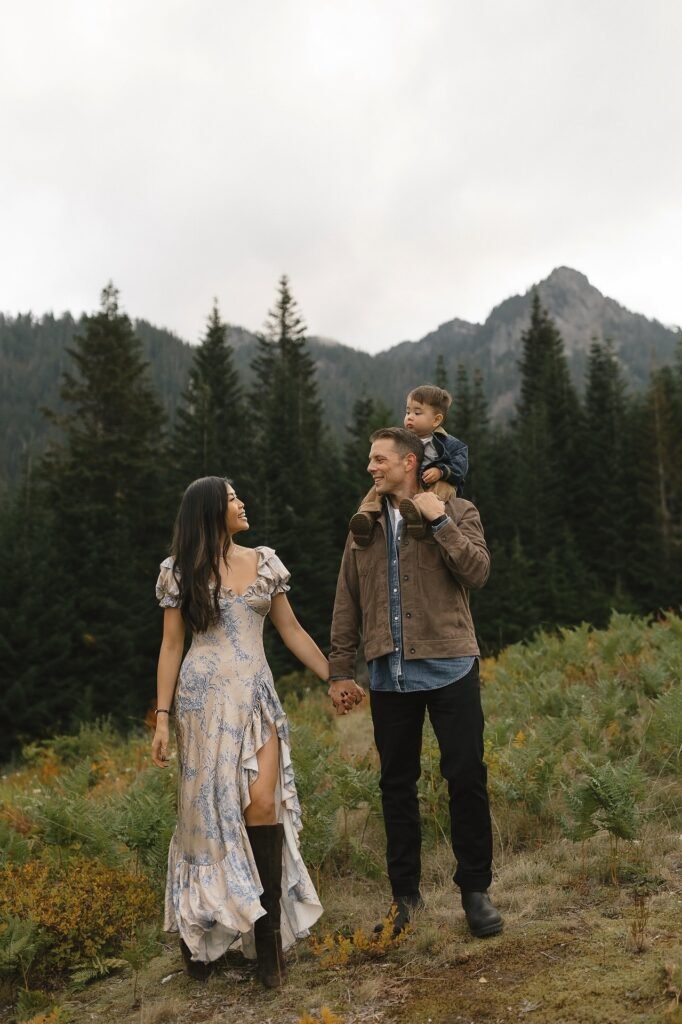 Outdoor Mountain Chic + Floral Maxi Dress + Corduroy Jacket