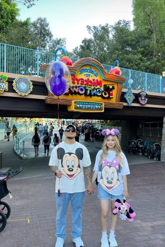 Oversized Mickey & Minnie T Shirts + Blue Denim Jeans / Light Wash Denim Shorts + White Sneakers