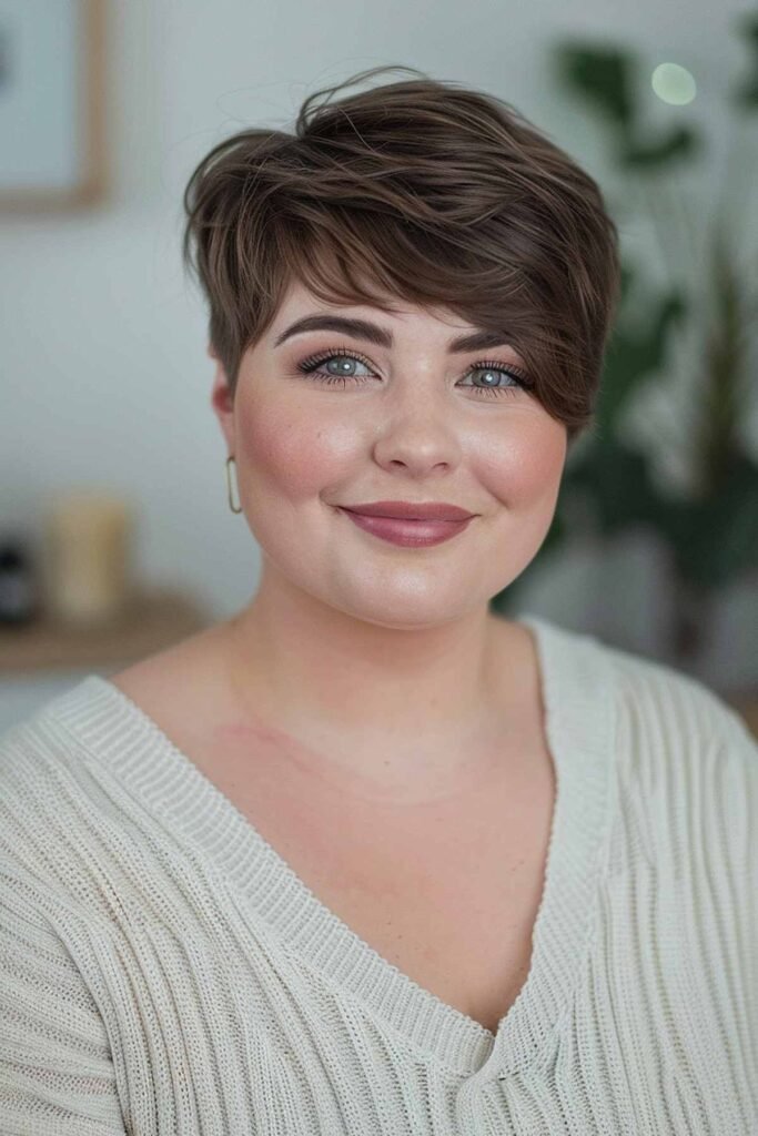 Polished Pixie Cut with Side-Swept Fringe