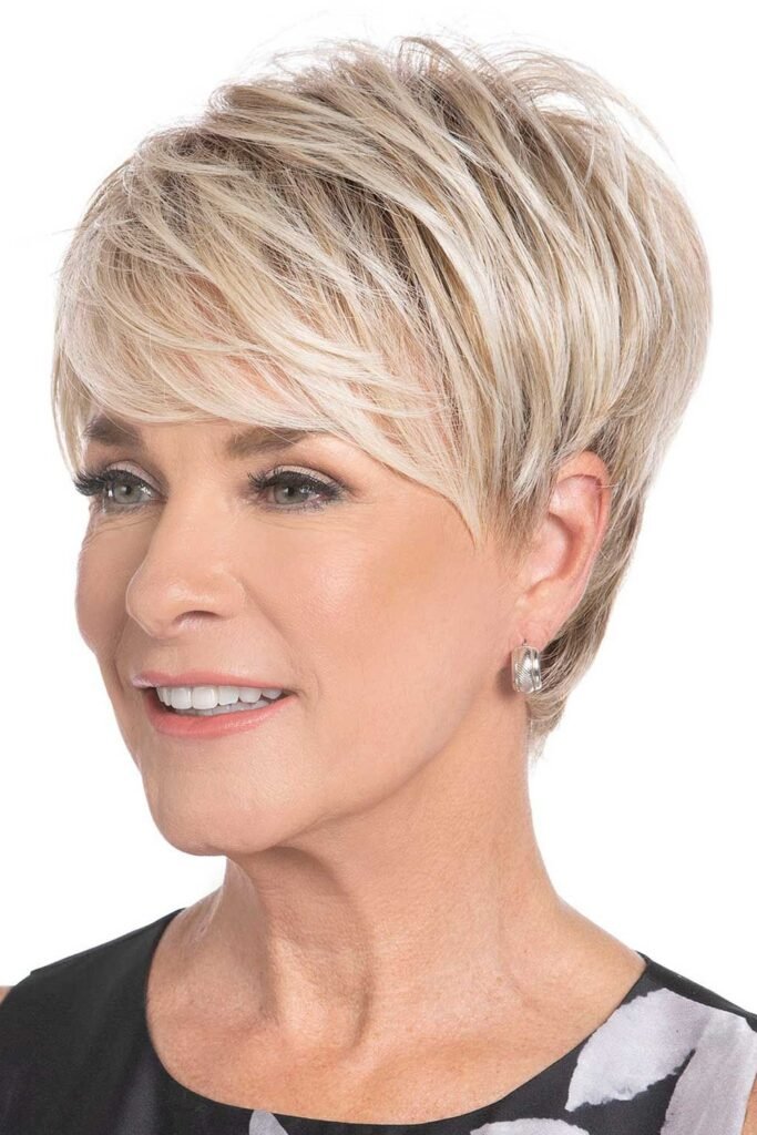 Polished Side-Parted Pixie with Voluminous Crown
