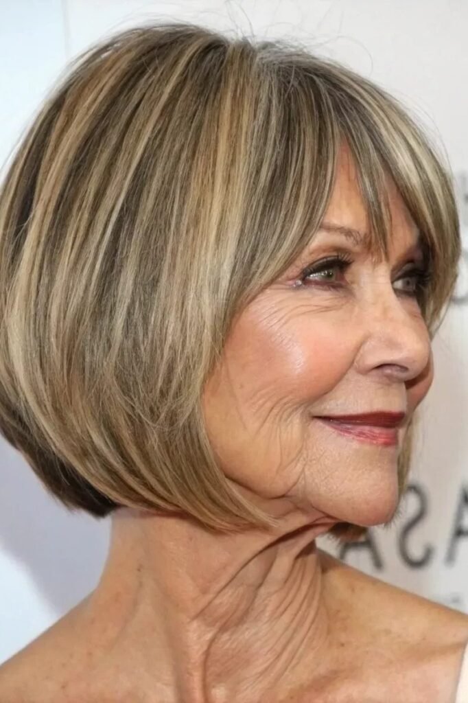 Polished Under-Tucked Bob with Soft Straight Bangs