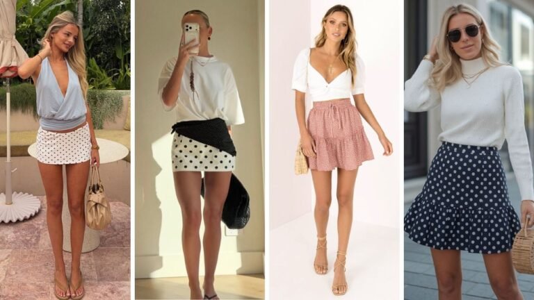 20 Cute Polka Dot Mini Skirt Outfit Ideas