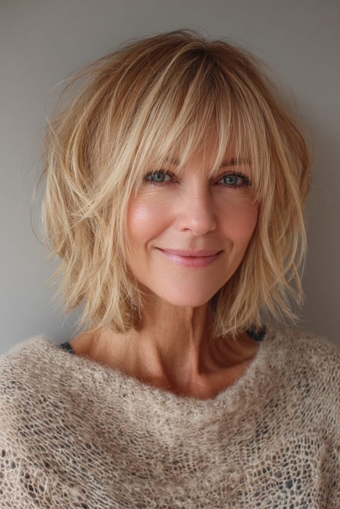 Shaggy Bob with Piecey Full Bangs