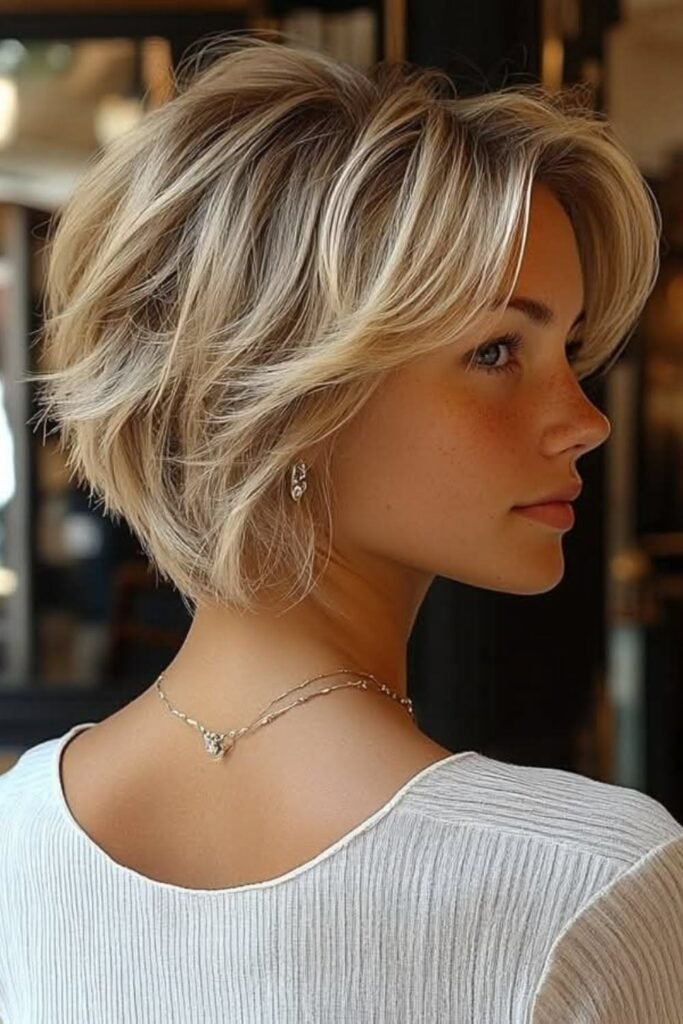 Short Layered Shag with Face-Framing Fringe