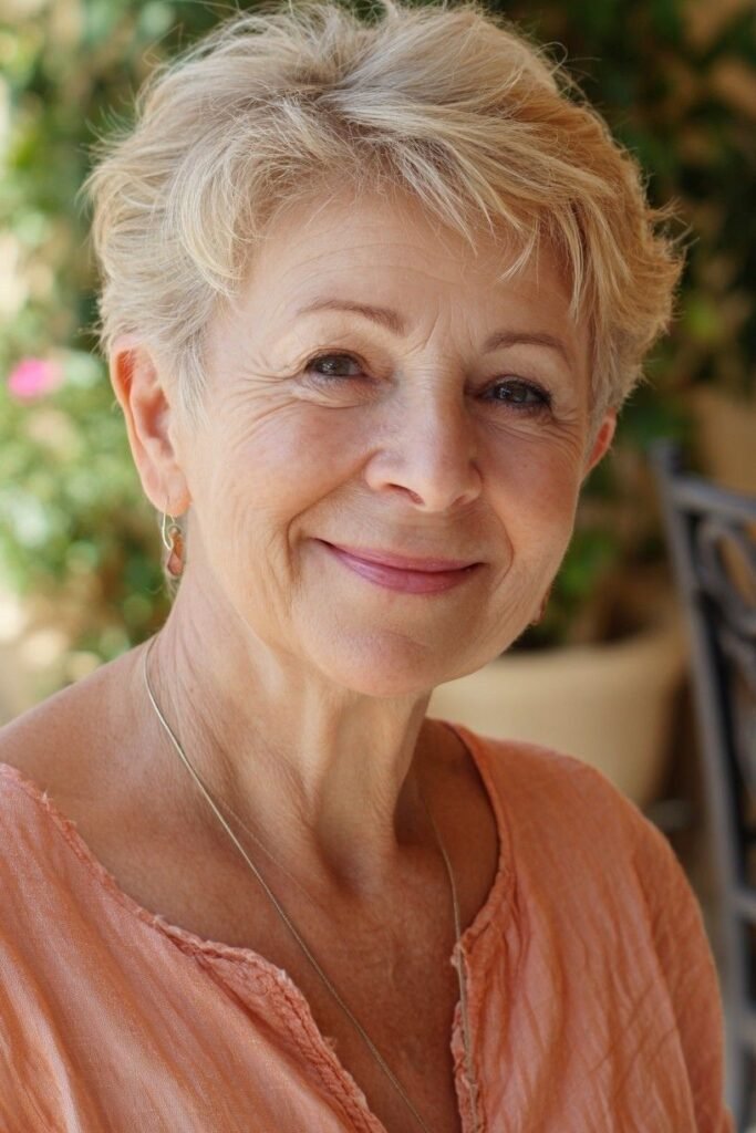 Short Messy Shag with Soft Golden Highlights