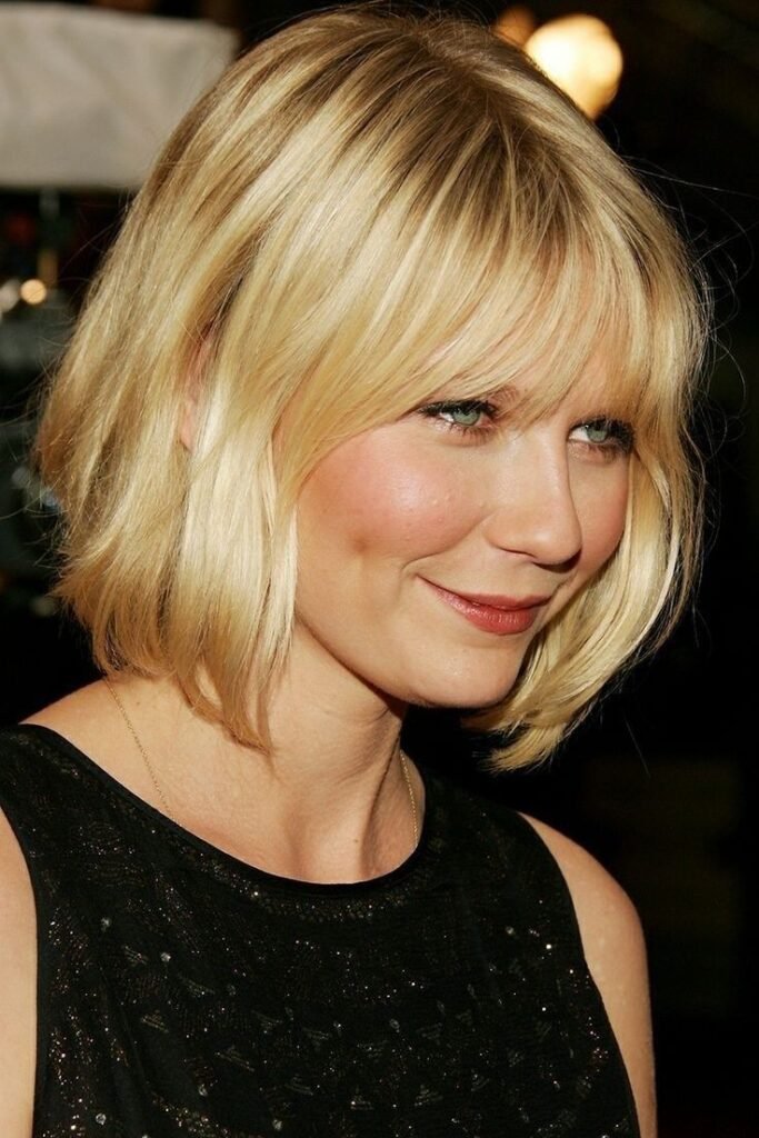 Short Textured Bob with Wispy Full Bangs