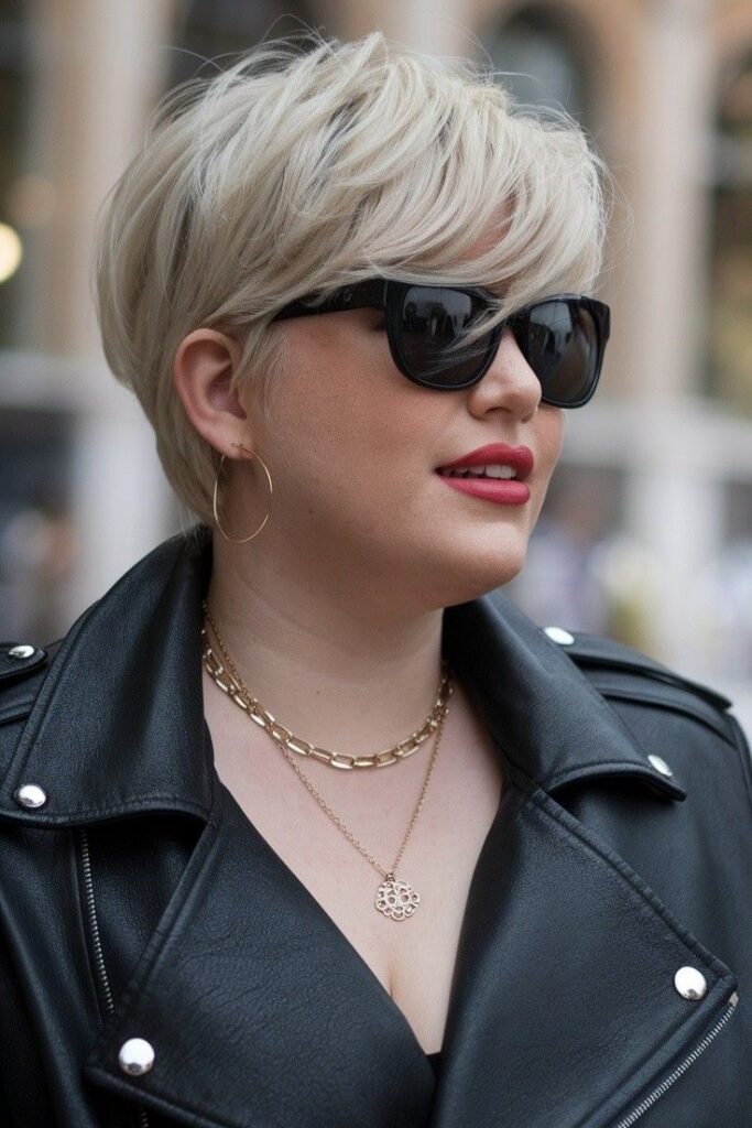 23. Side-Swept Pixie Cut with Blonde Highlights