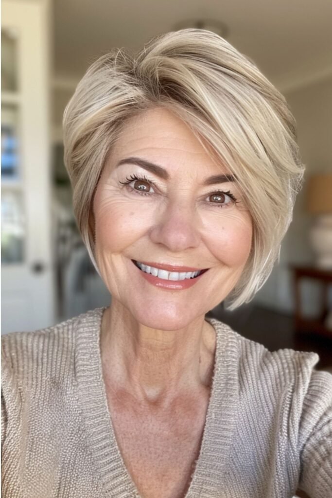 Sleek Asymmetrical Bob with Deep Side Part