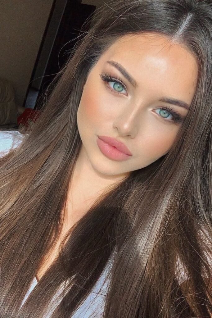 Sleek Straight Dark Brown Hair with High Shine