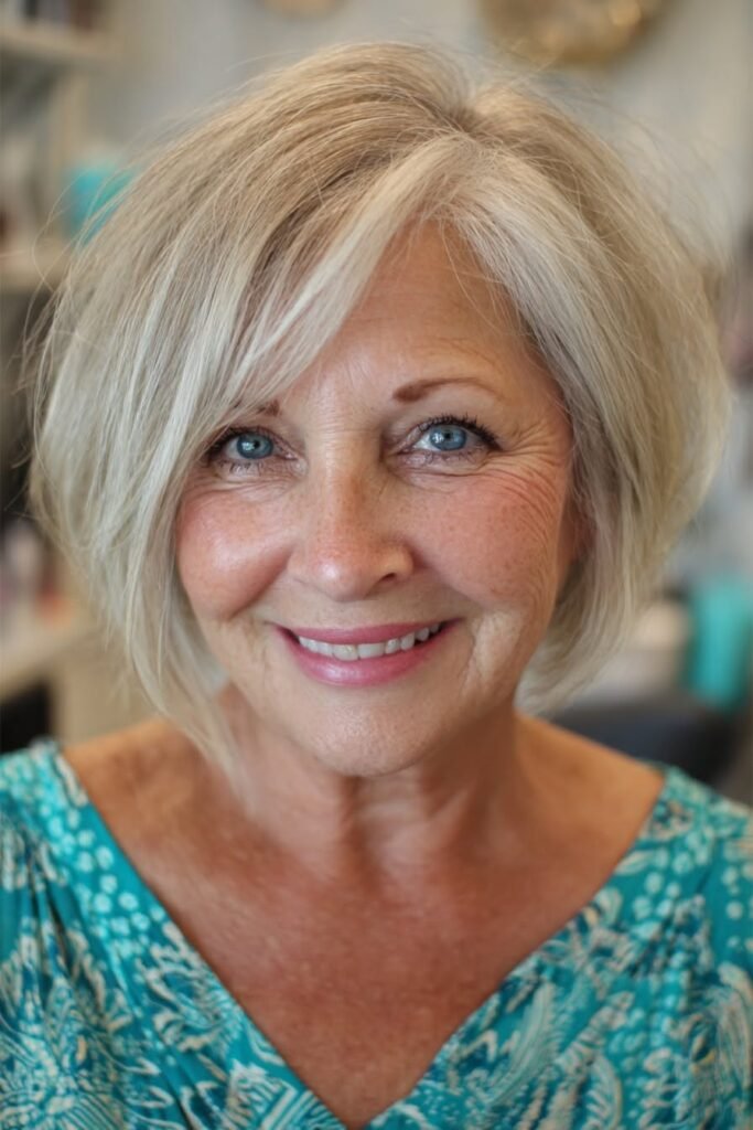 Soft Asymmetrical Bob with Deep Side Part