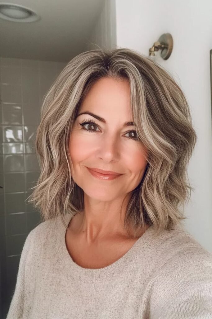Soft Layered Bob with Ash Blonde Tones