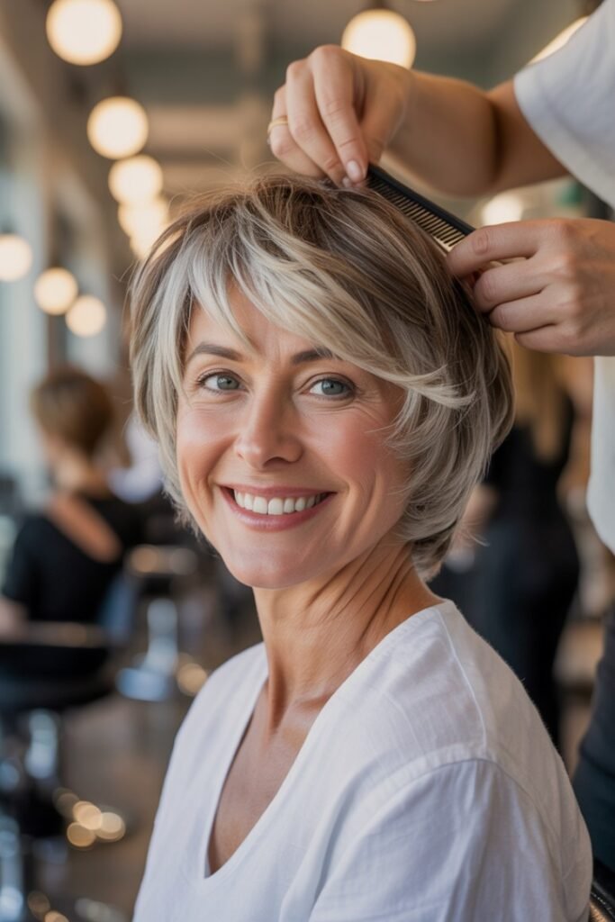 Soft Layered Bob with Swept Side Bangs