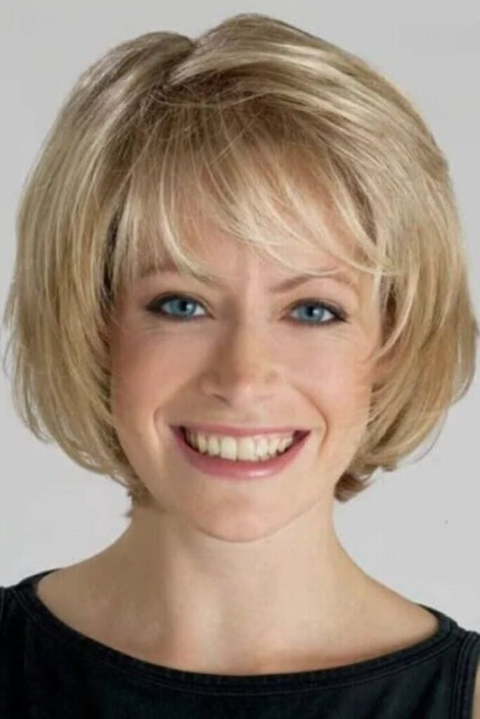 Soft Rounded Bob with Wispy Arched Bangs