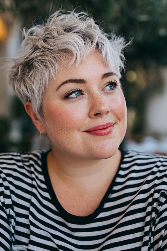 36. Spiky Platinum Blonde Pixie Cut