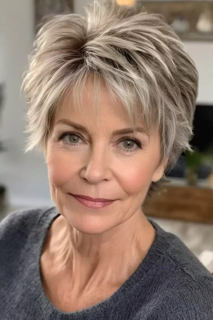 Spiky Tapered Pixie with Feathered Layers