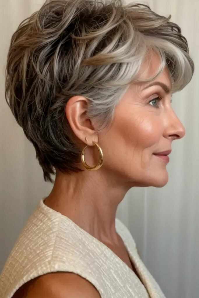 Stacked Bicolor Pixie with Swept-Back Layers