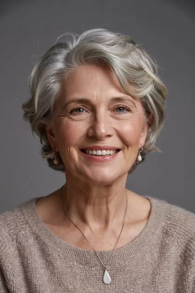Tapered Short Crop with Side-Swept Texture