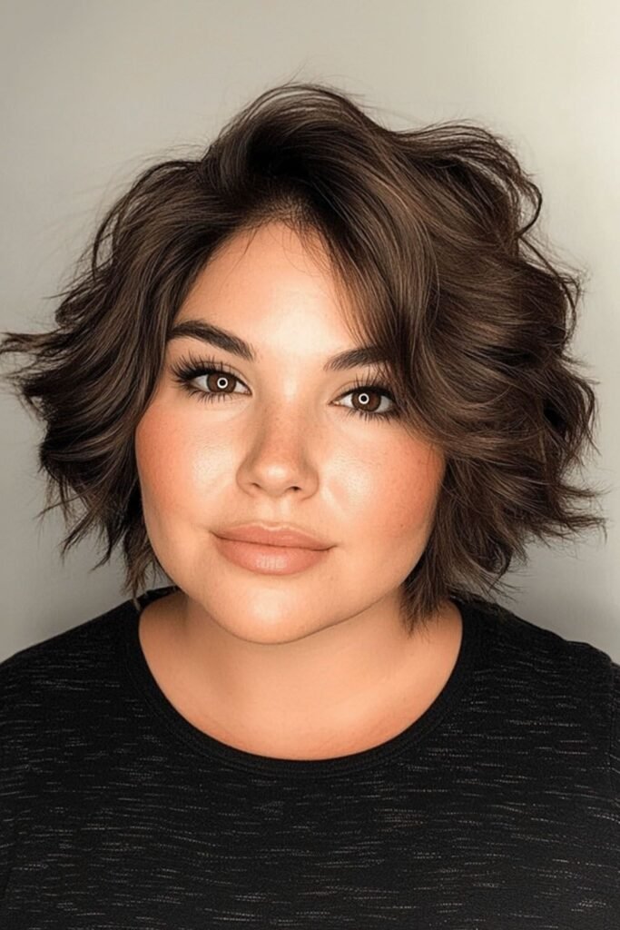 Textured Chin-Length Bob with Soft Waves