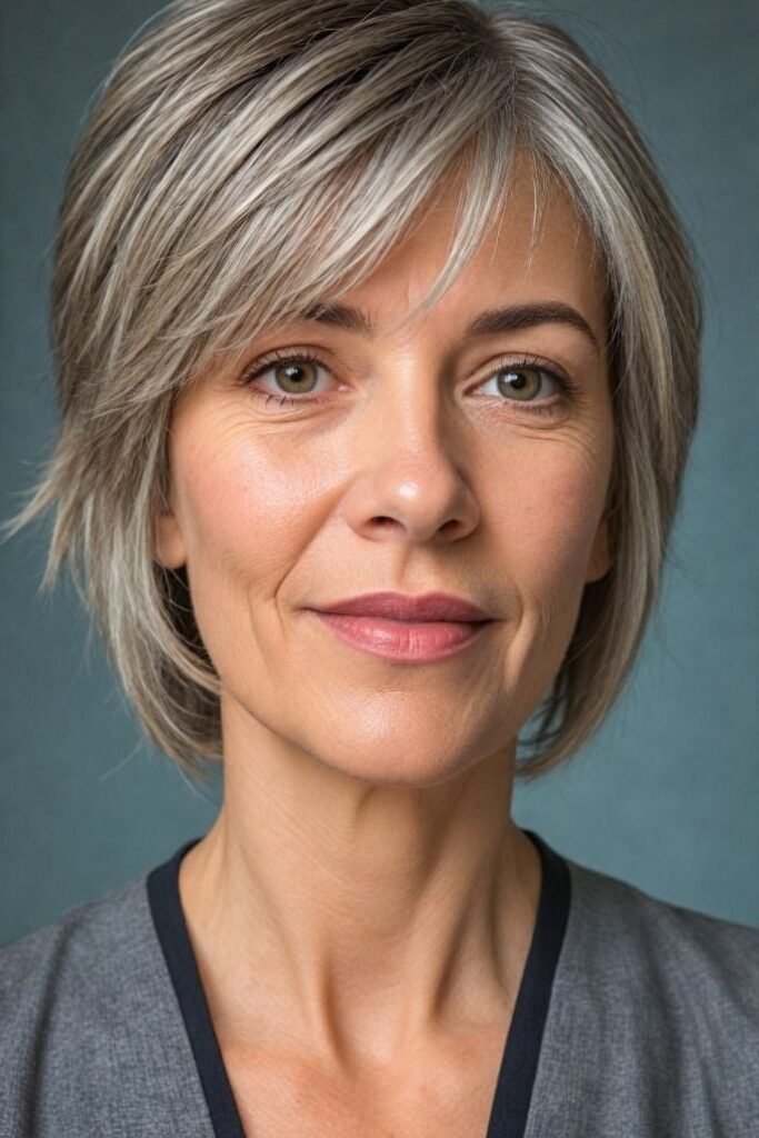 Textured Pixie Bob with Side-Swept Bangs