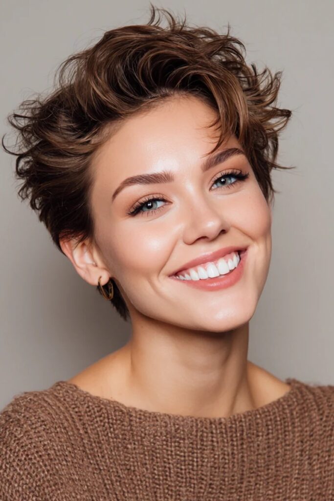 44. Volume-Boosted Brown Pixie with Soft Texture