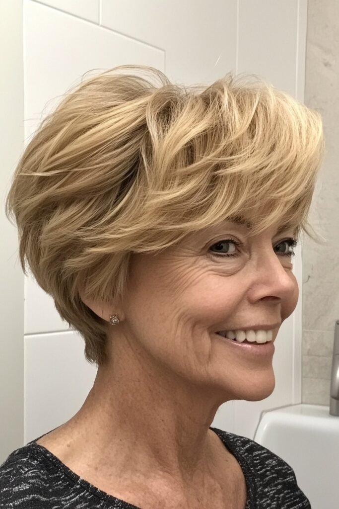 Voluminous Honey Blonde Bob with Soft Layers