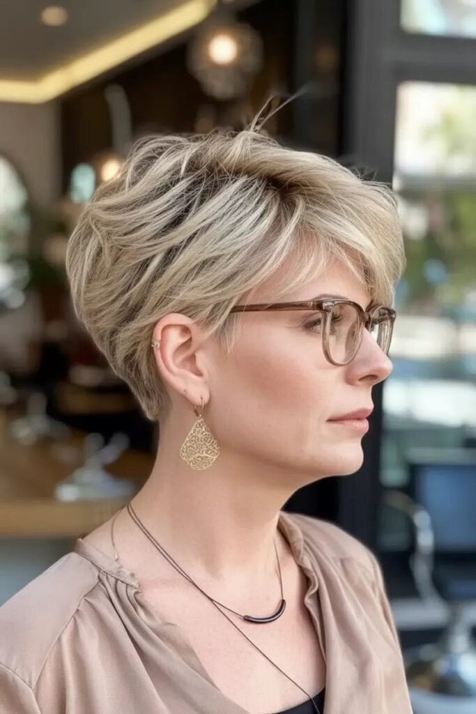Voluminous Layered Bob with Wispy Side-Parted Fringe