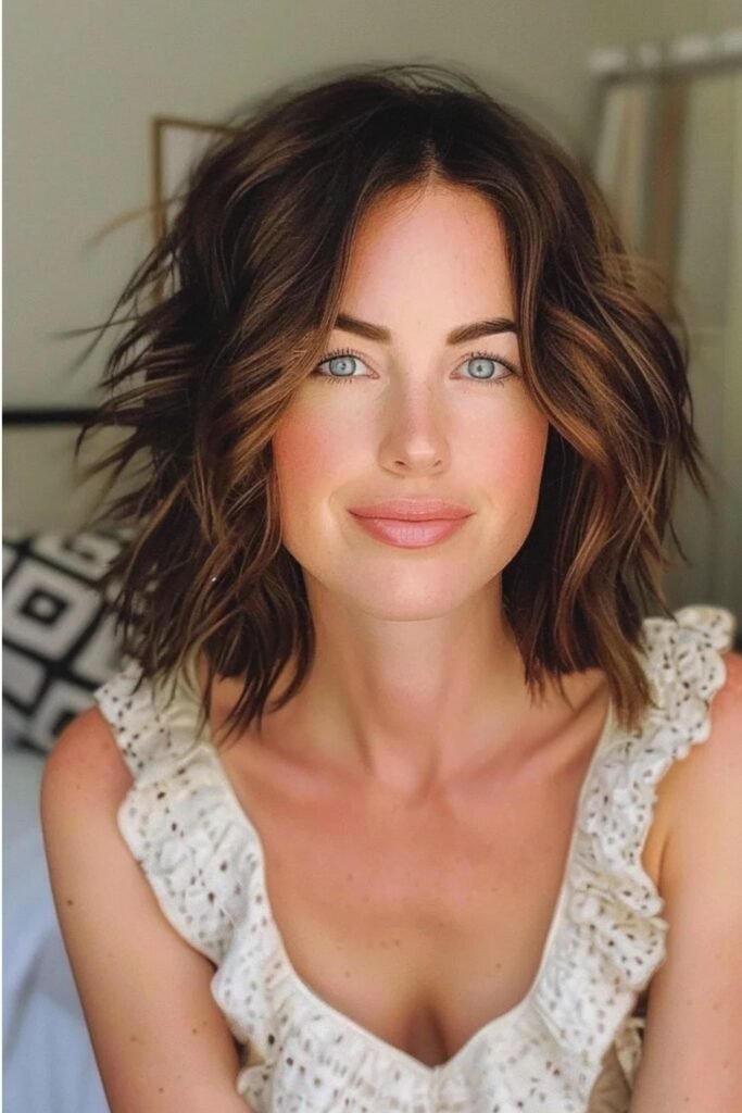 Voluminous Messy Bob with Soft Waves
