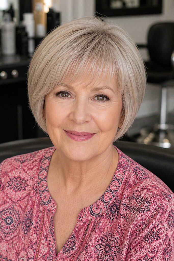 31. Voluminous Short Bob with Soft Wispy Bangs