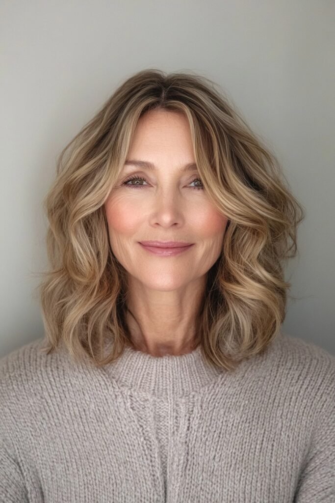 Wavy Shoulder-Length Cut with Face-Framing Layers