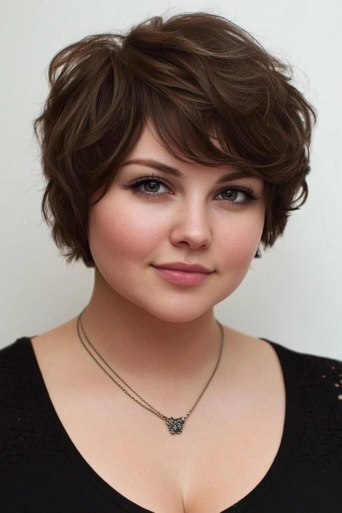 Wavy Textured Bob with Wispy Bangs
