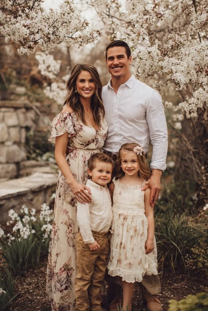 White Floral Maxi Dress + White Shirt & Khaki Trousers + White Floral Dress