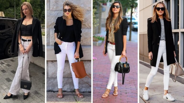 20 White Jeans Black Blazer Outfit Ideas That Are Chic and Versatile