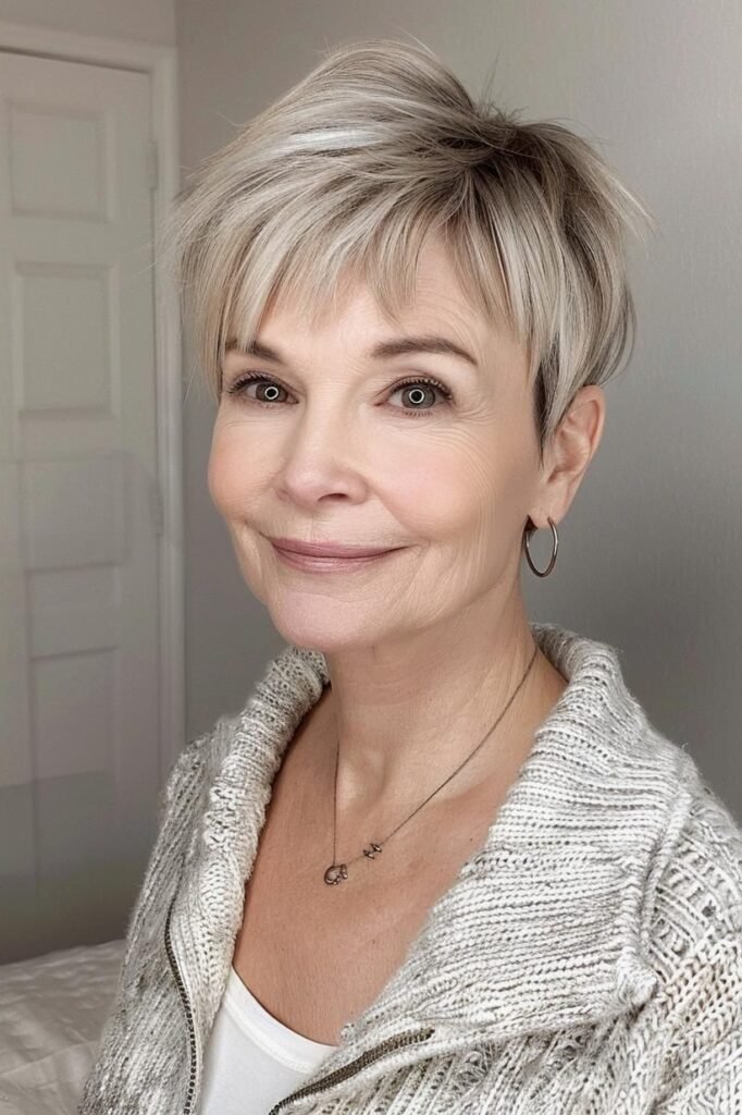 Wispy Pixie Cut with Fine Layered Bangs