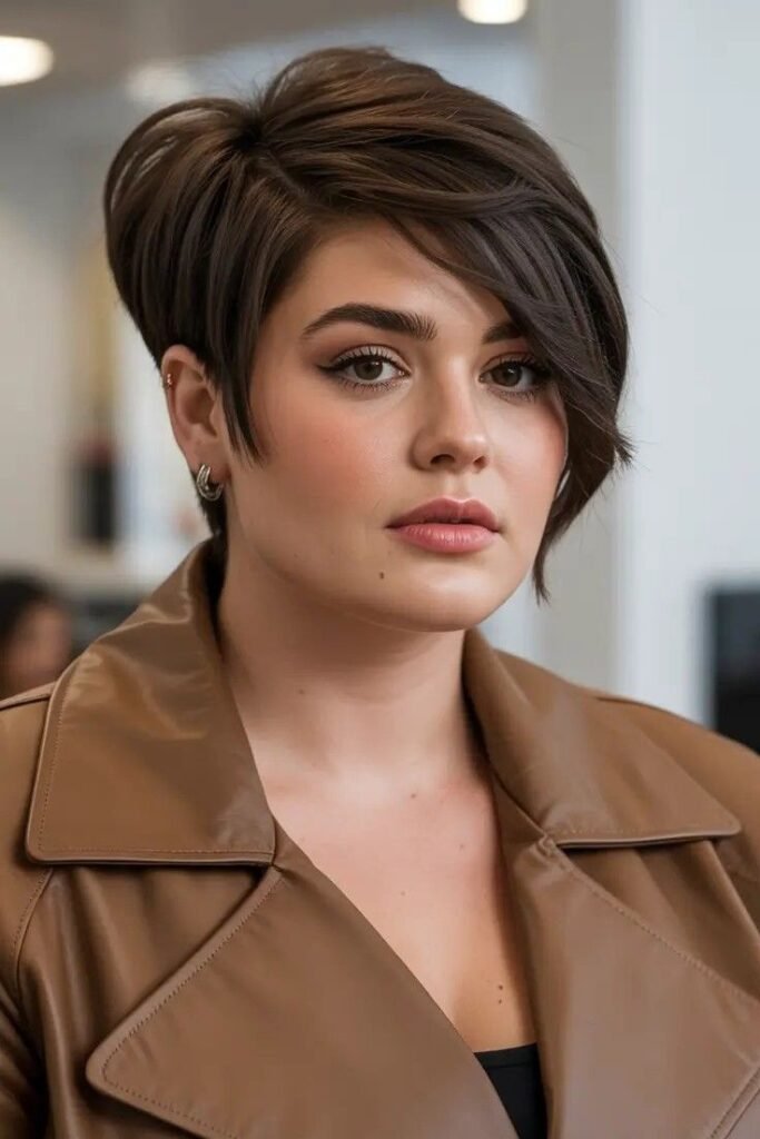 Asymmetrical Pixie Cut with Side-Swept Bangs
