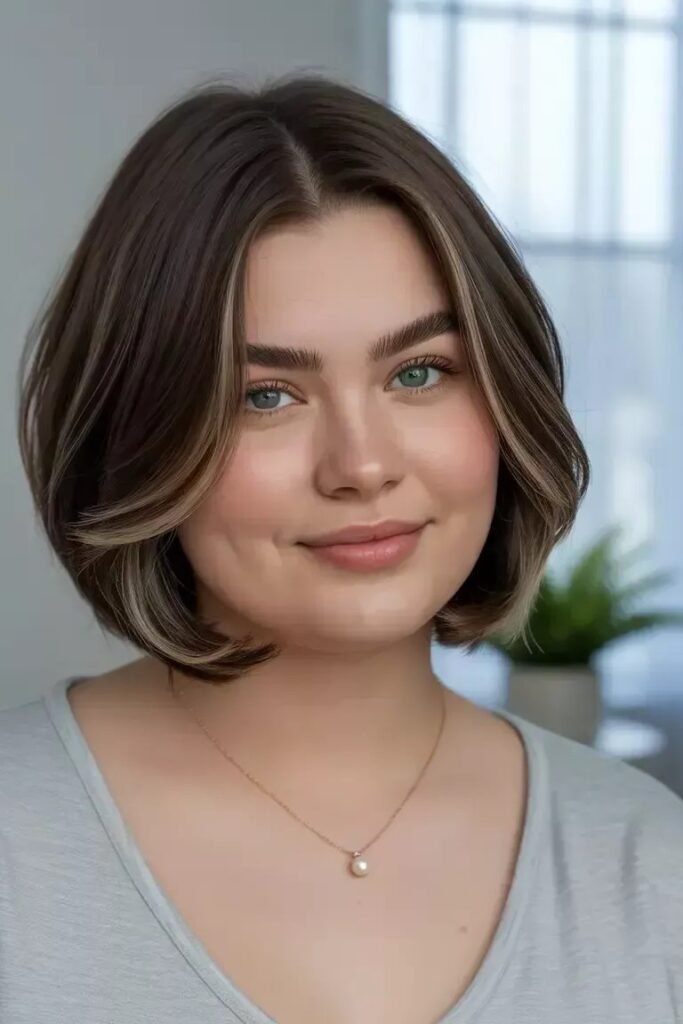 Chin-Length Bob with Face-Framing Highlights