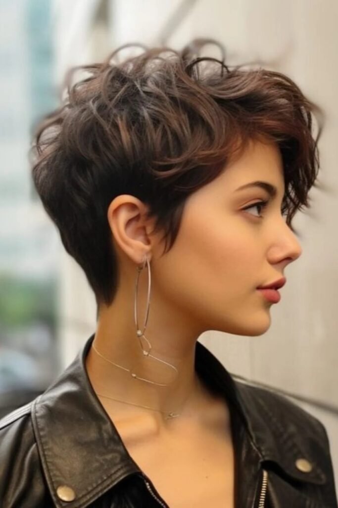 56. Choppy Layered Pixie Cut with Undercut