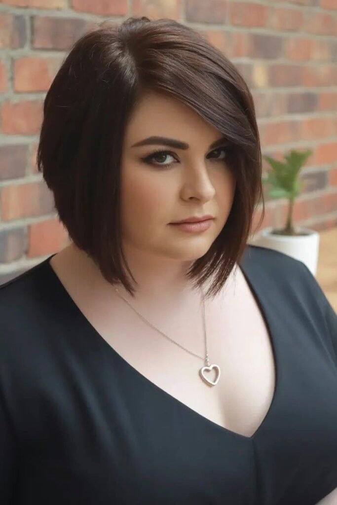 Classic Angled Brunette Bob